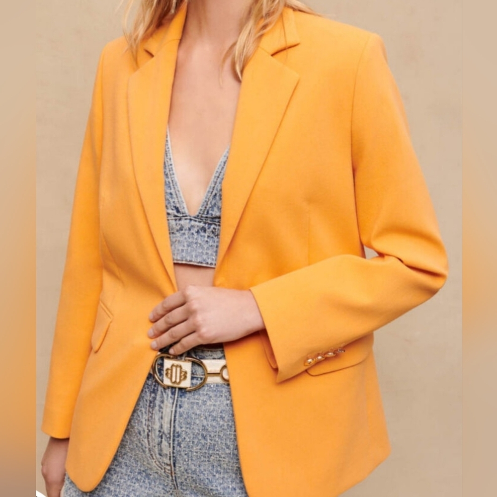 MAGE Women's Orange Blazer. MSRP $565